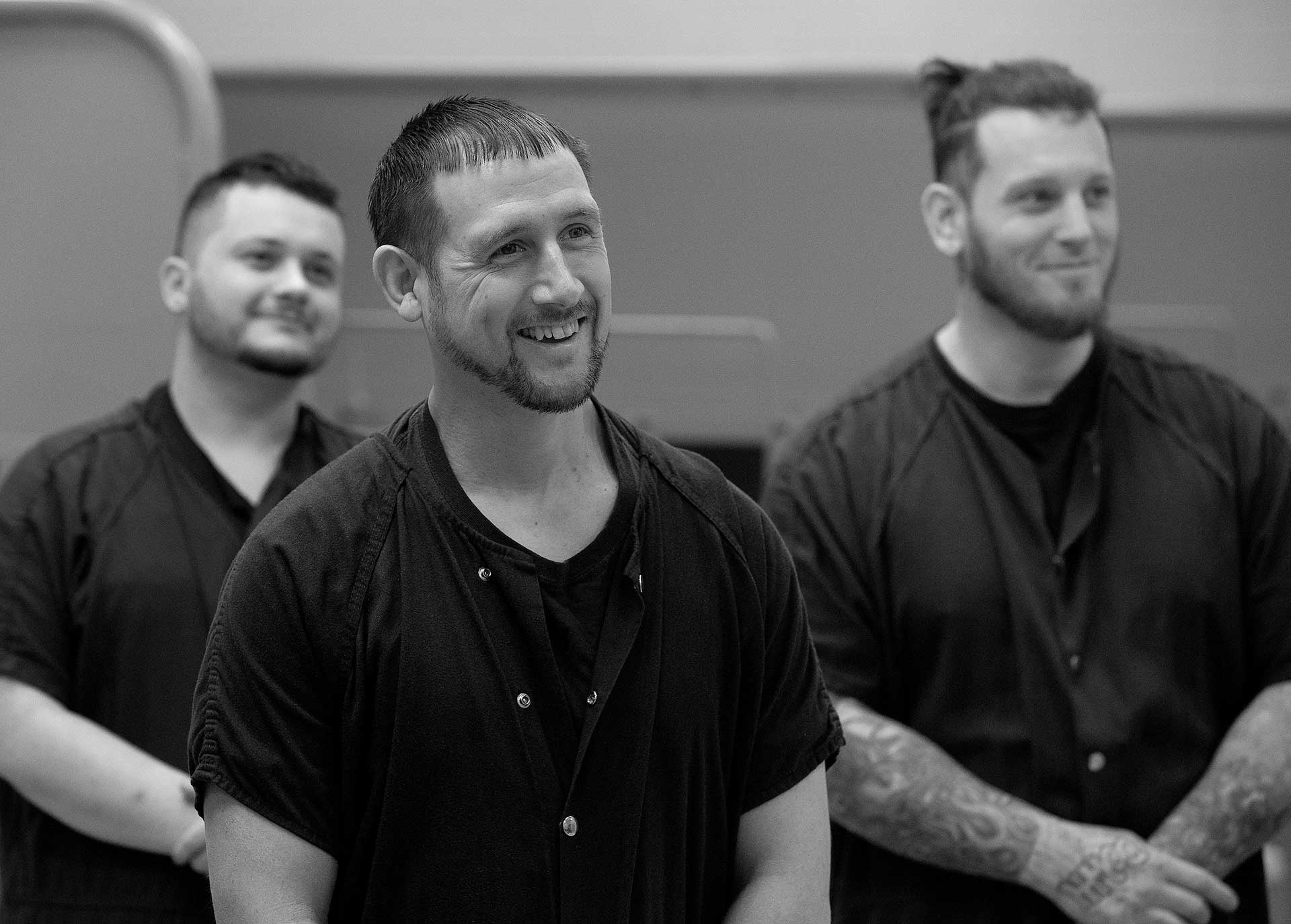 Inmate smiling in the MOUD program at the Northwestern Adult Detention Center in Winchester, Virginia